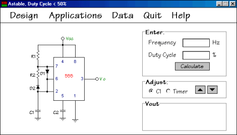Screenshot of the 555 Designer &nbsp; Picture is courtesy of: Schematica