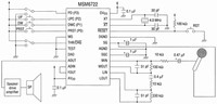 Pinconfiguration and connection diagram for the MSM6722 Picture is courtesy of: Oki
