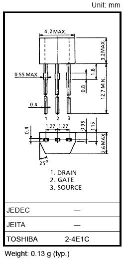 Pinconfig of the 2SK184 &nbsp; Picture is courtesy of: Toshiba