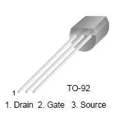 Pinout of the 2N3819, TO92 DGS &nbsp; Picture is courtesy of: Fairchild Semiconductor